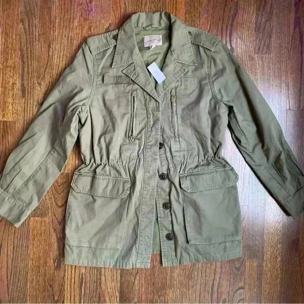 NWT Banana Republic Four Pocket Military Utility Jacket Green Womens Size Smalll